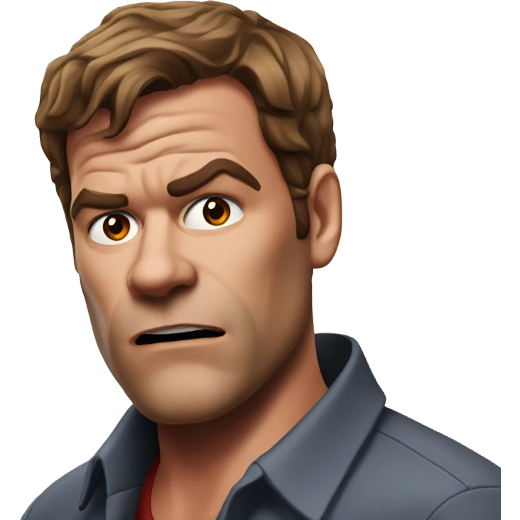 Realistic Dexter Morgan selfie very surpised  emoji
