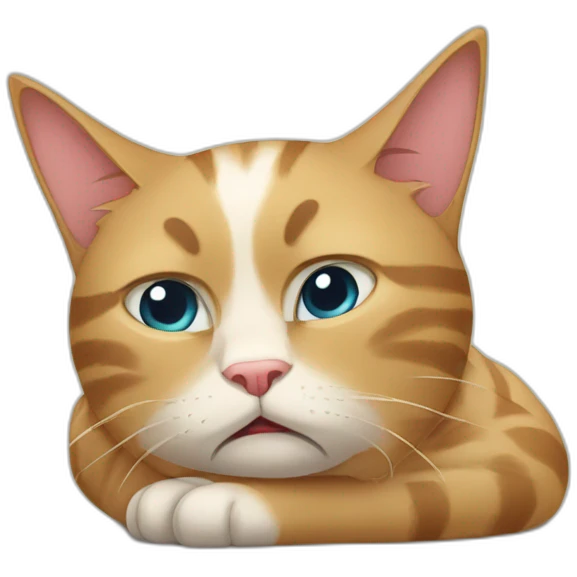 tired cat in desperation emoji