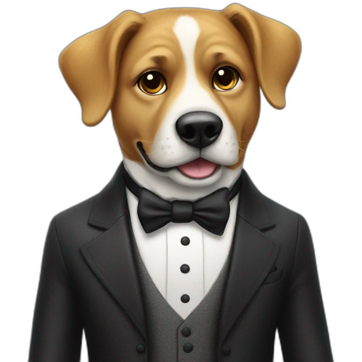 Mr Monopoly with a mustache as a dog emoji