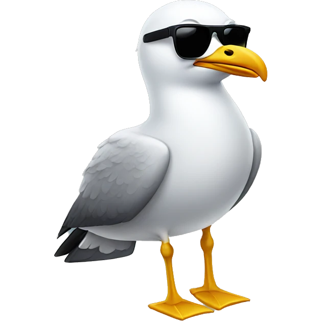 seagull wearing sunglasses emoji