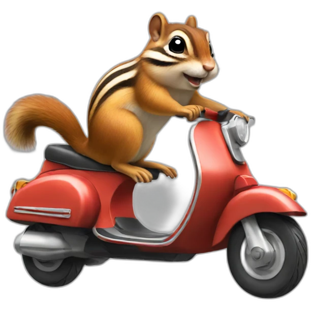 chipmunk riding a scooter emoji