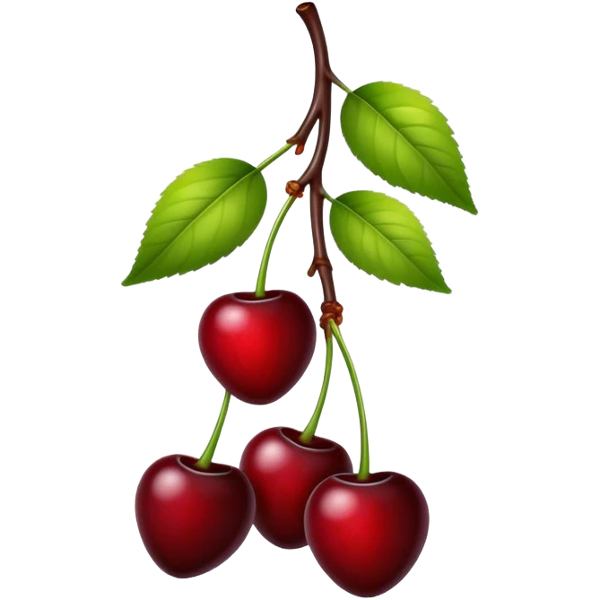 Black cherries red stems emoji