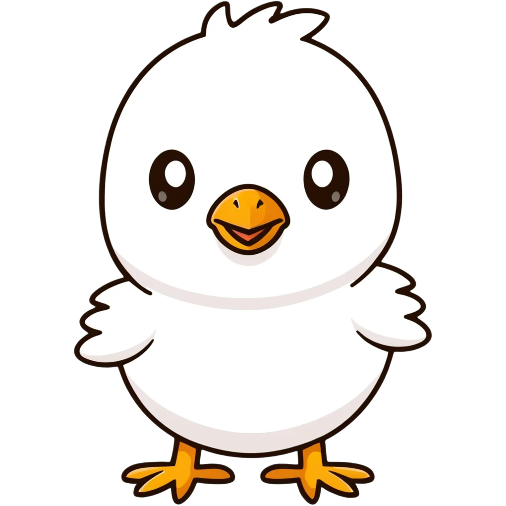 a cute black baby chick with big eyes emoji