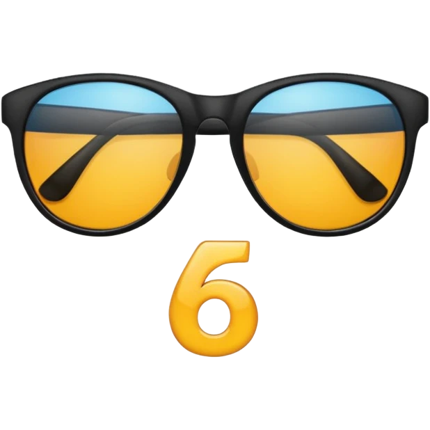 Sunglasses with the number 67 on them emoji