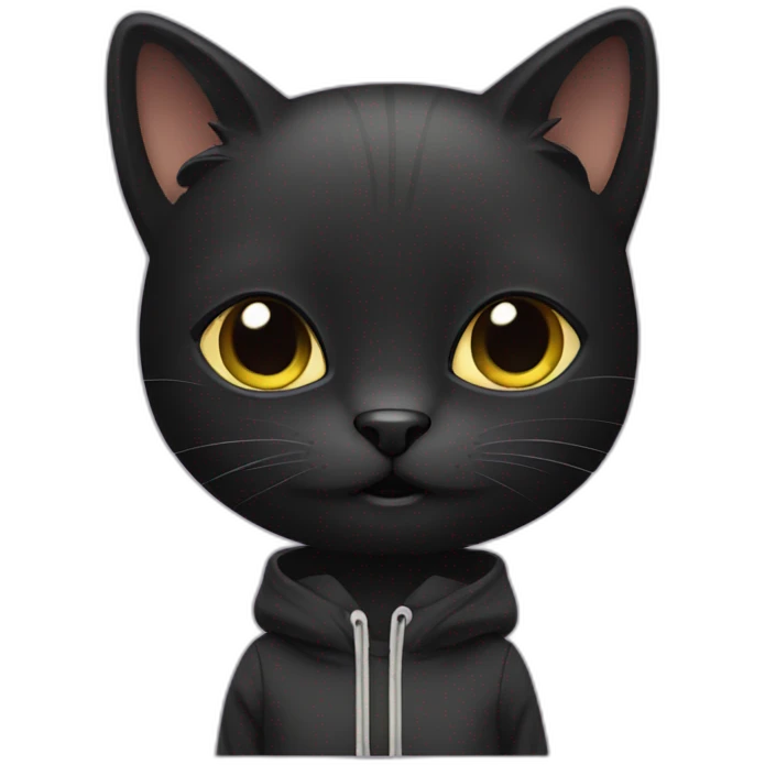 cute black cat in sportswear  emoji