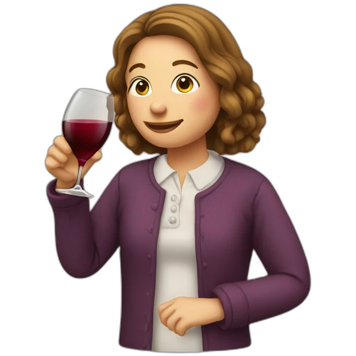Attje Kuiken drinking wine emoji