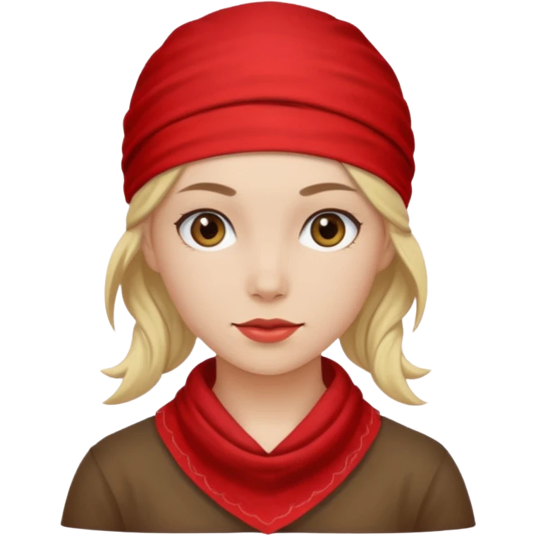woman with wearing red bandana emoji
