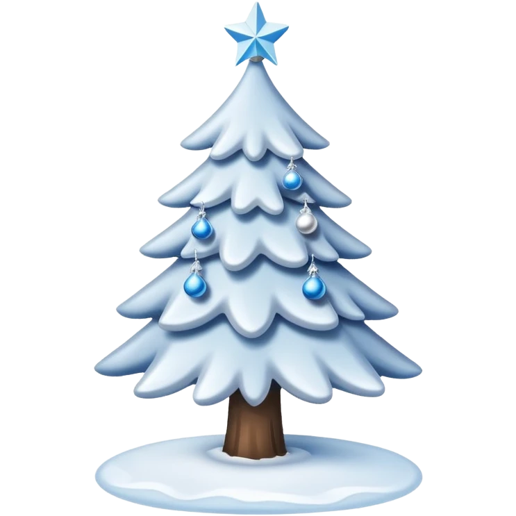 White christmas tree with dozens of cold theme decoration  emoji