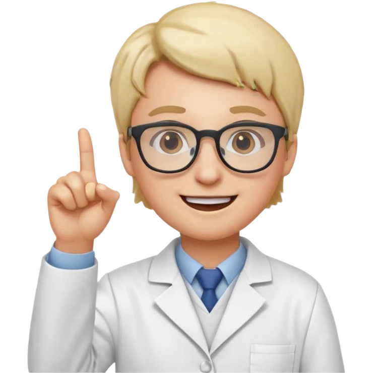 Nerd scientist emoji that with those 🤓👆🥼 that looks like an emoji not a bitmoji  emoji