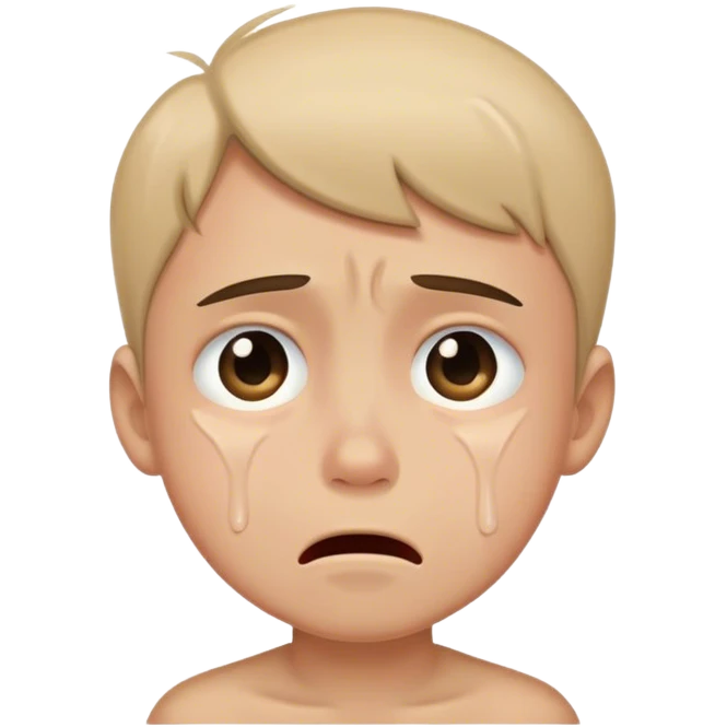 Human boy genuinely crying emoji