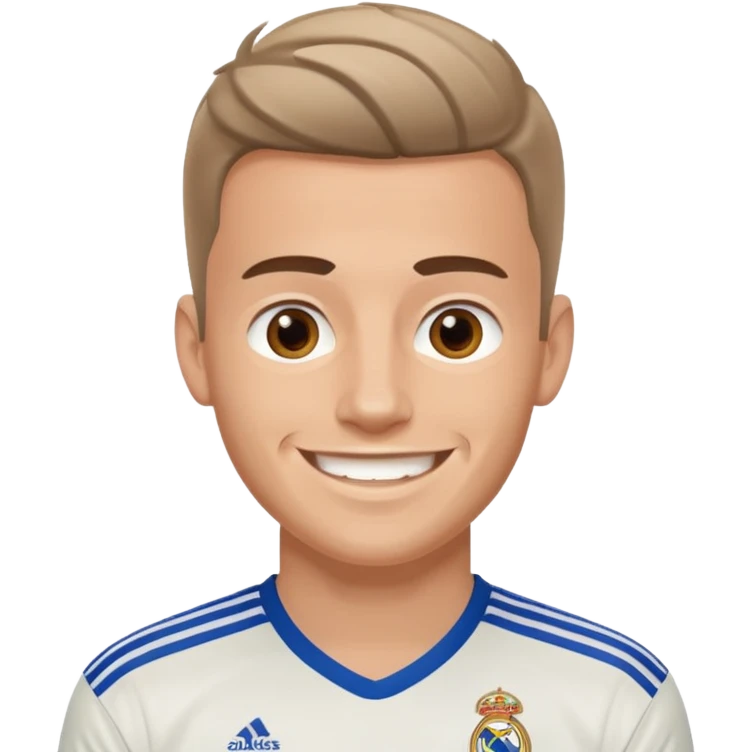White male wearing Adidas Real Madrid jersey emoji