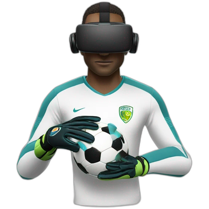 soccer goalkeeper wearing a virtual reality headset emoji
