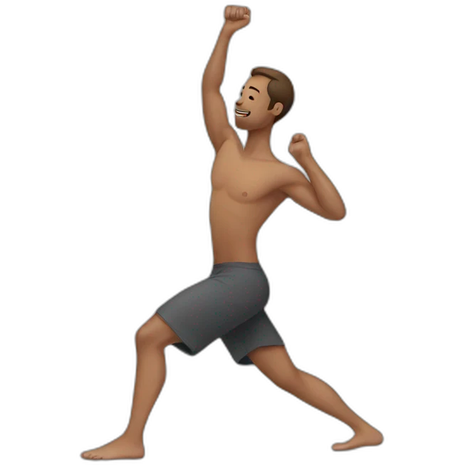 men doing morning stretch emoji