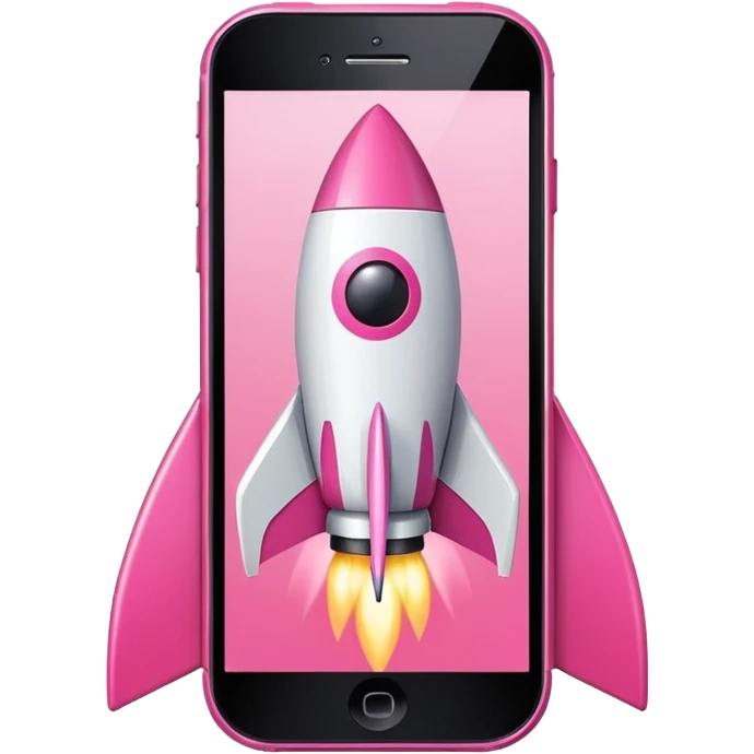 mix light pink dark pink and white girly phone ui rocket emoji
