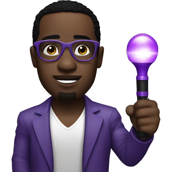 p diddy holding a purple flashlight  emoji