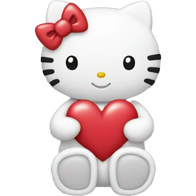 Hello Kitty making a heart emoji