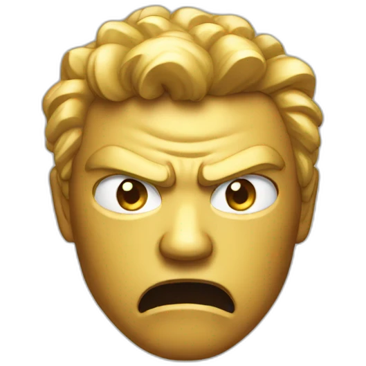 Angry golden face emoji