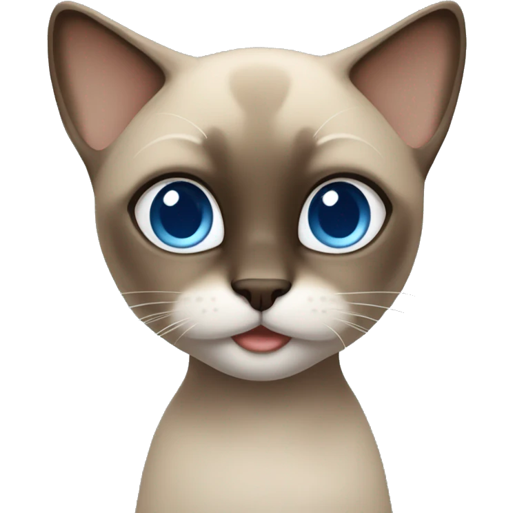 Dark Brown face - beige body and ears female thai cat with blue eyes  emoji