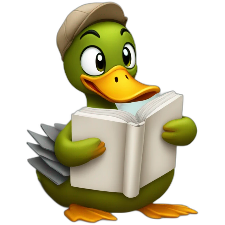 duck reading a book emoji