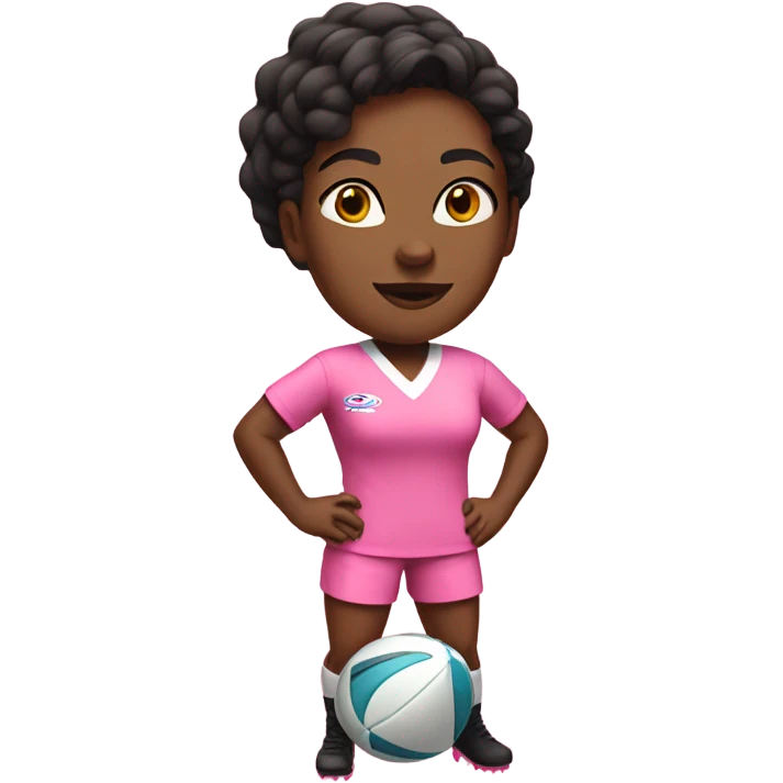 woman playing rugby in pink emoji