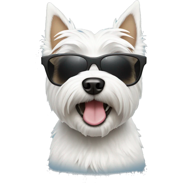 Westie dog with sunglasses emoji