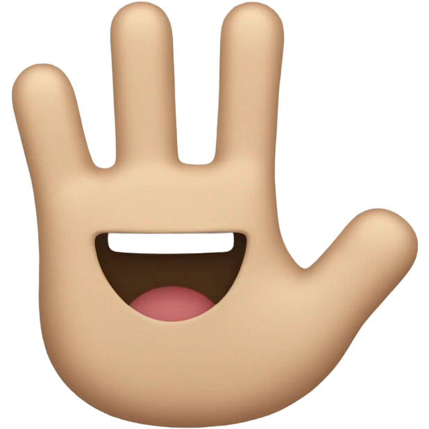 Una mano haciendo la forma de C con todos sus dedos emoji