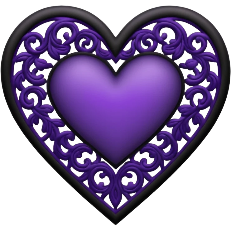 black and purple lace heart emoji