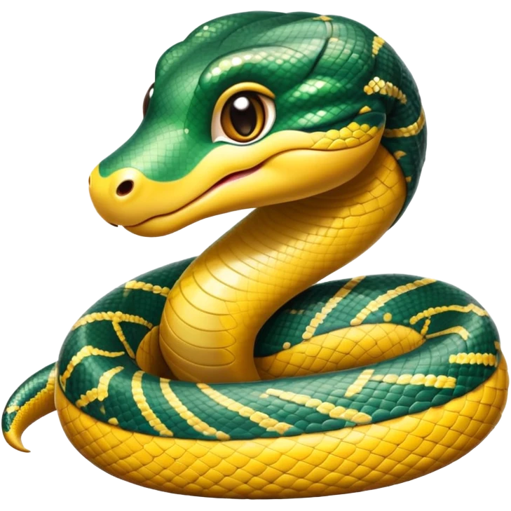 cinematic-cute-anaconda-portrait-emoji,-head-tilted-playfully-and-inquisitively,-with-a-sleek,-shimmering-body-adorned-with-detailed-scale-sriped patterns-and-round,-sparkling-eyes-full-of-wonder,-simplified-yet-irresistibly-adorable-features emoji