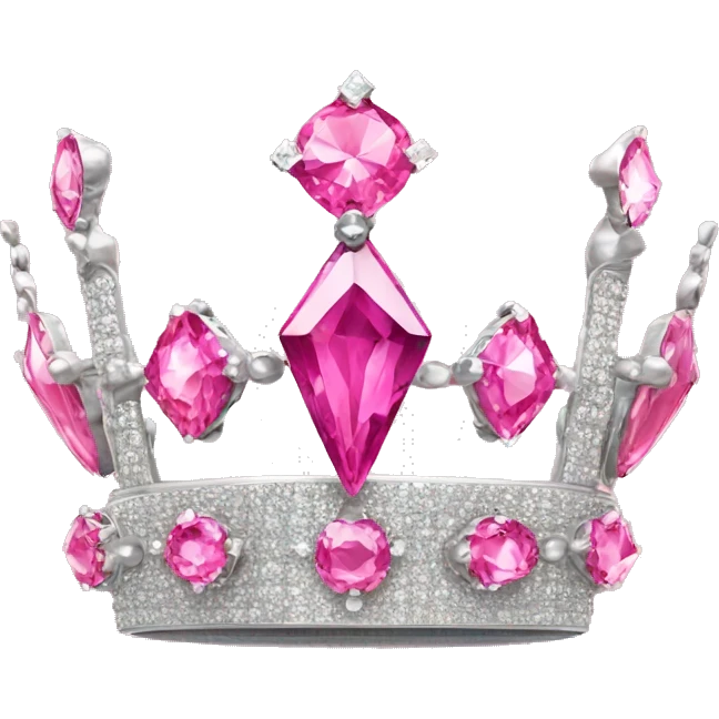 Queens crown with pink diamonds and pink jewels  emoji