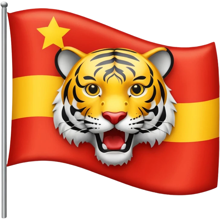 We need a flag in red and yellow. We need a tiger emblem on it. emoji
