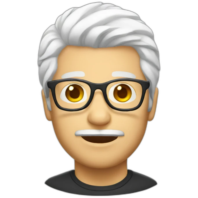 White hair glasses emoji
