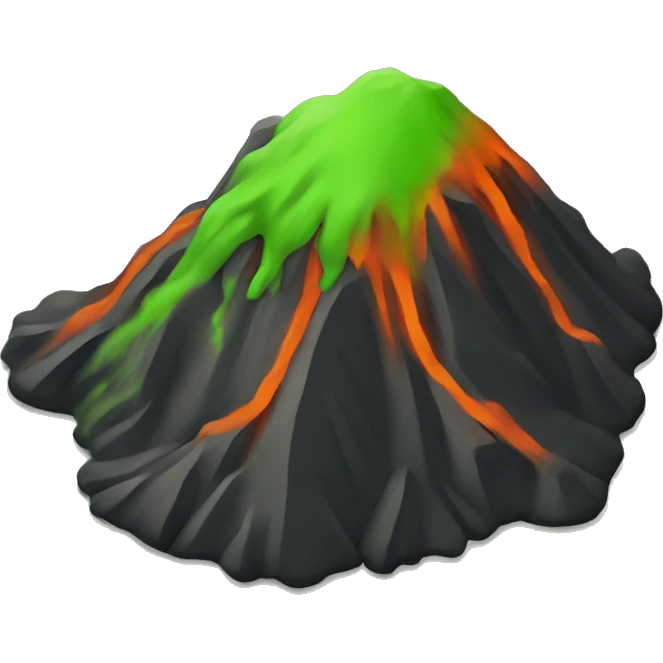 volcano with green lava  emoji