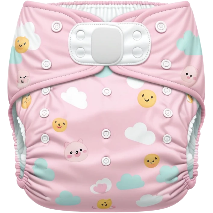 pastel pink disposable diaper with cute baby nursery prints and patterns emoji