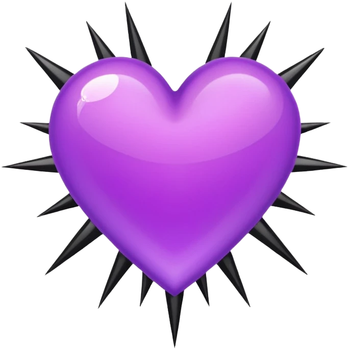 heart with black and purple starburst emoji