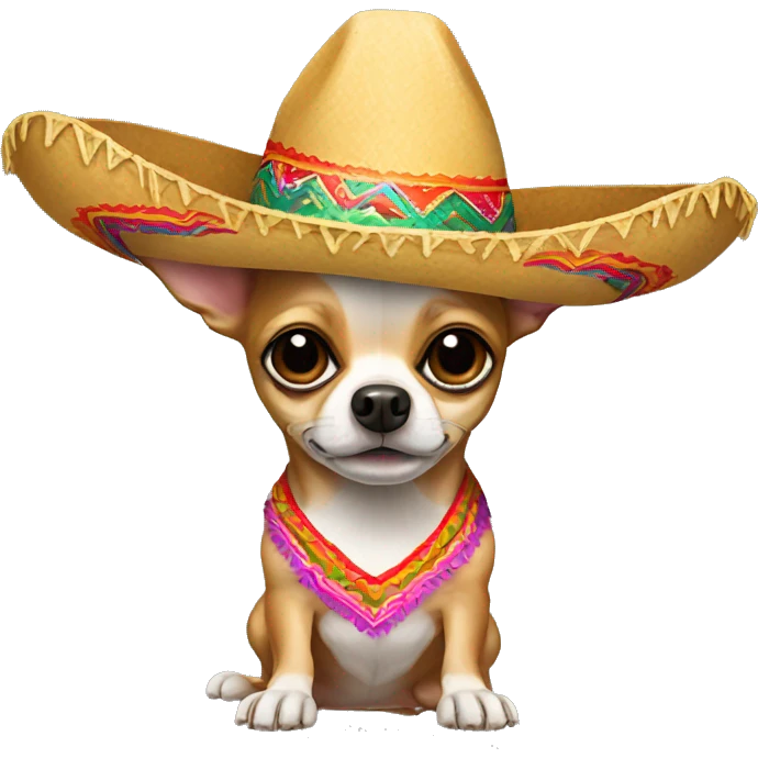 Chihuahua with a sombrero emoji