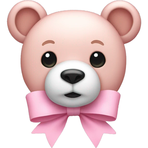 light pink bear bow emoji