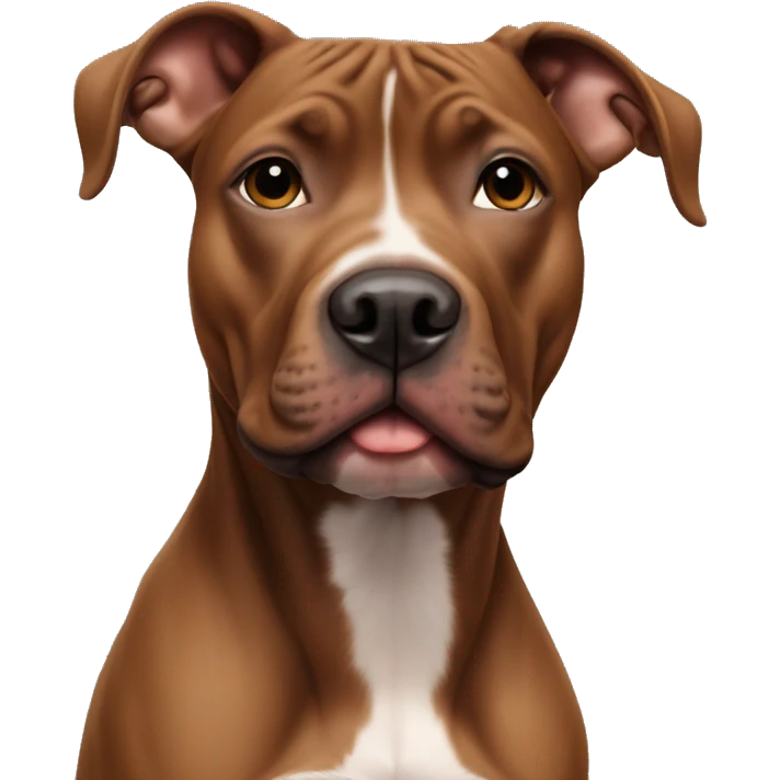 Young all brown pitbull with black nose emoji