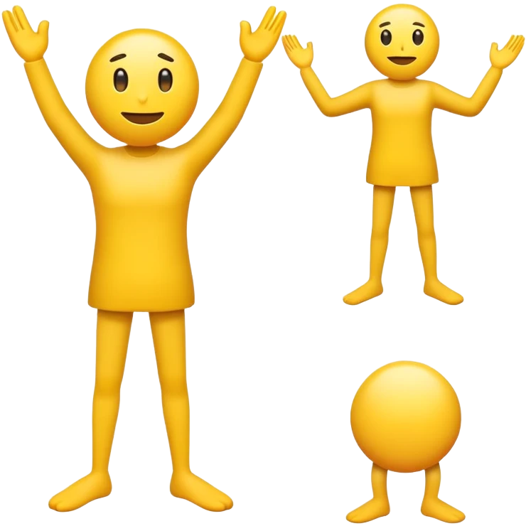 A yellow emoji with legs shrugging emoji