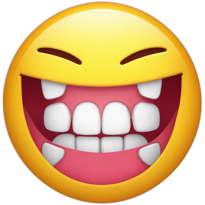 Smiley face with upper teeths biting lower lip emoji