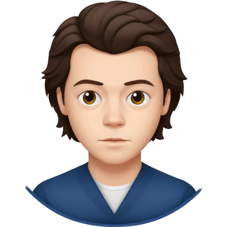 une personne joli, aqui ressemble a harry styles de 3 quart  dans un rond  emoji