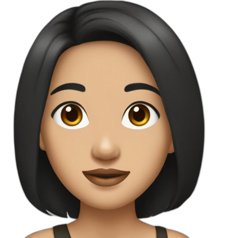 lintang kusuma asmara in black hair emoji