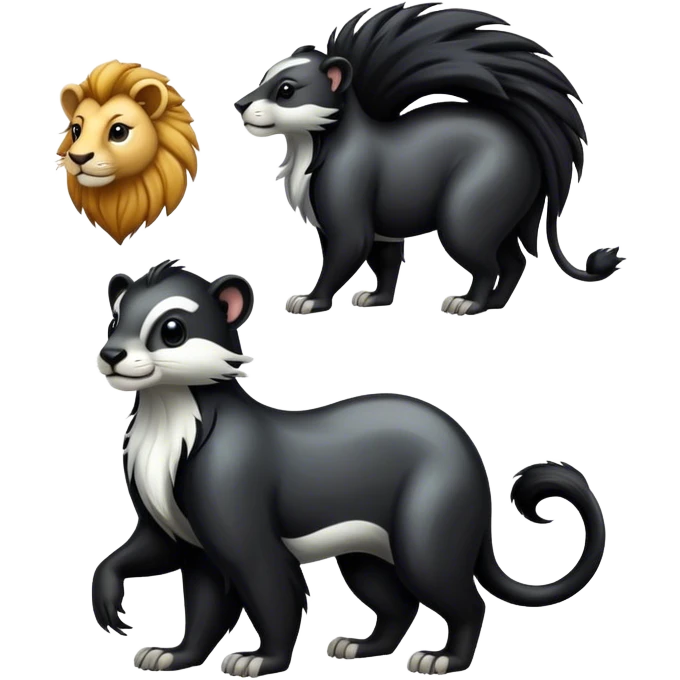 hola, generame una mofeta con un leon emoji