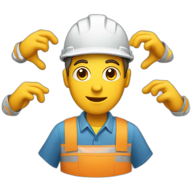worker with 6 hands emoji