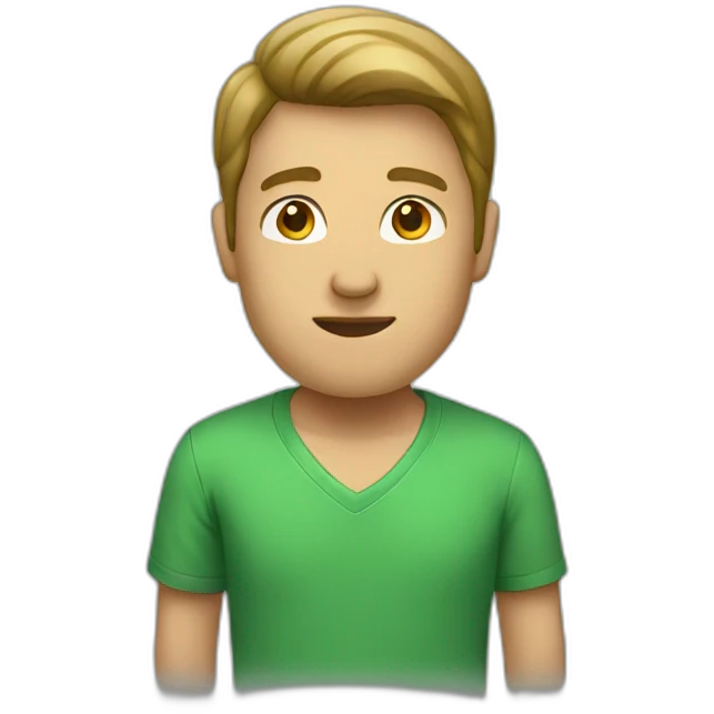 Standing male in a green shirt emoji