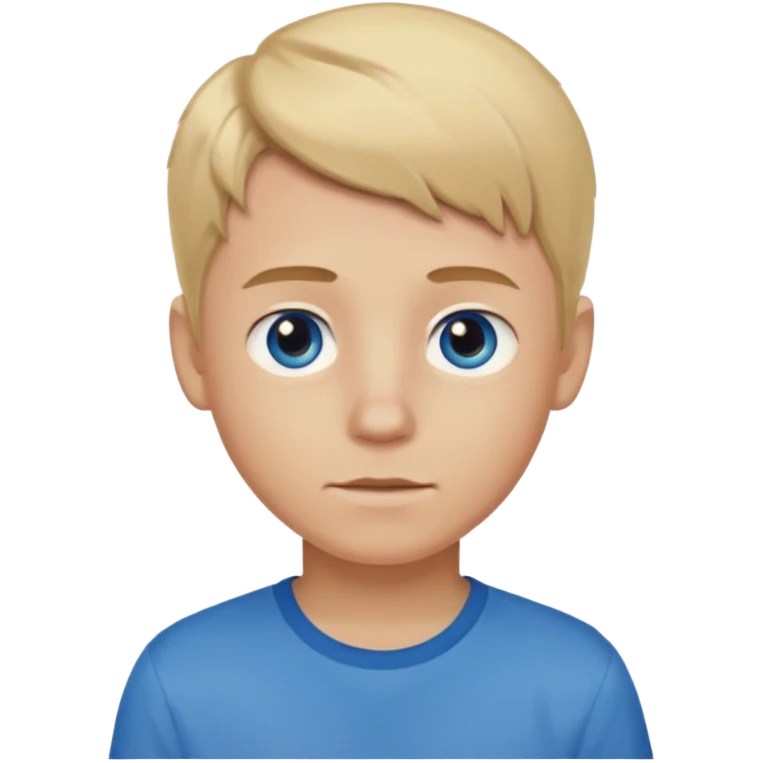 boy with blonde hair emo, brown shirt, and blue eyes emoji