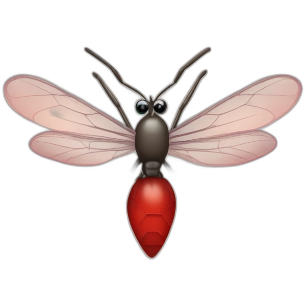 mosquito con cara amorosa rodeado de corazones emoji