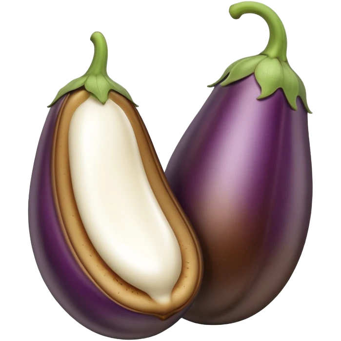 Brown eggplant with milk emoji