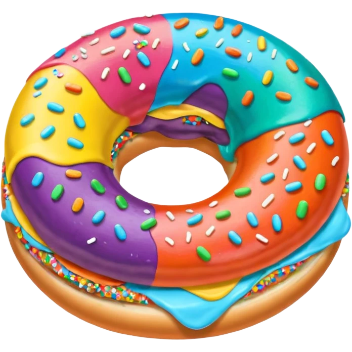 ❤🧡💛💚💙💜💗 rainbw 🥯 realistic emoji