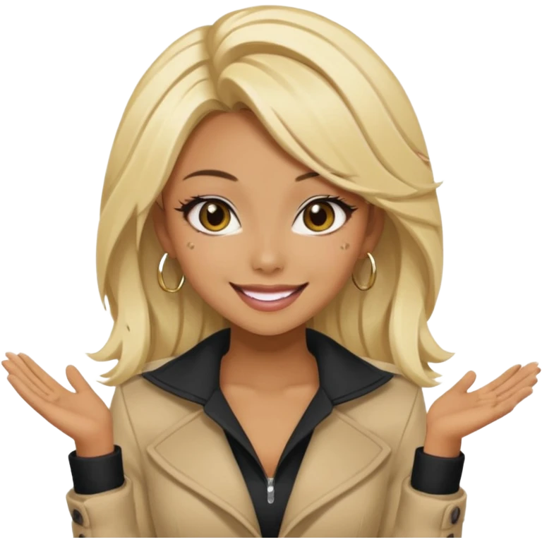 Blonde black gyaru girl emoji