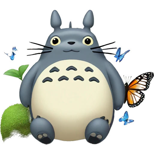 totoro with butterfly emoji